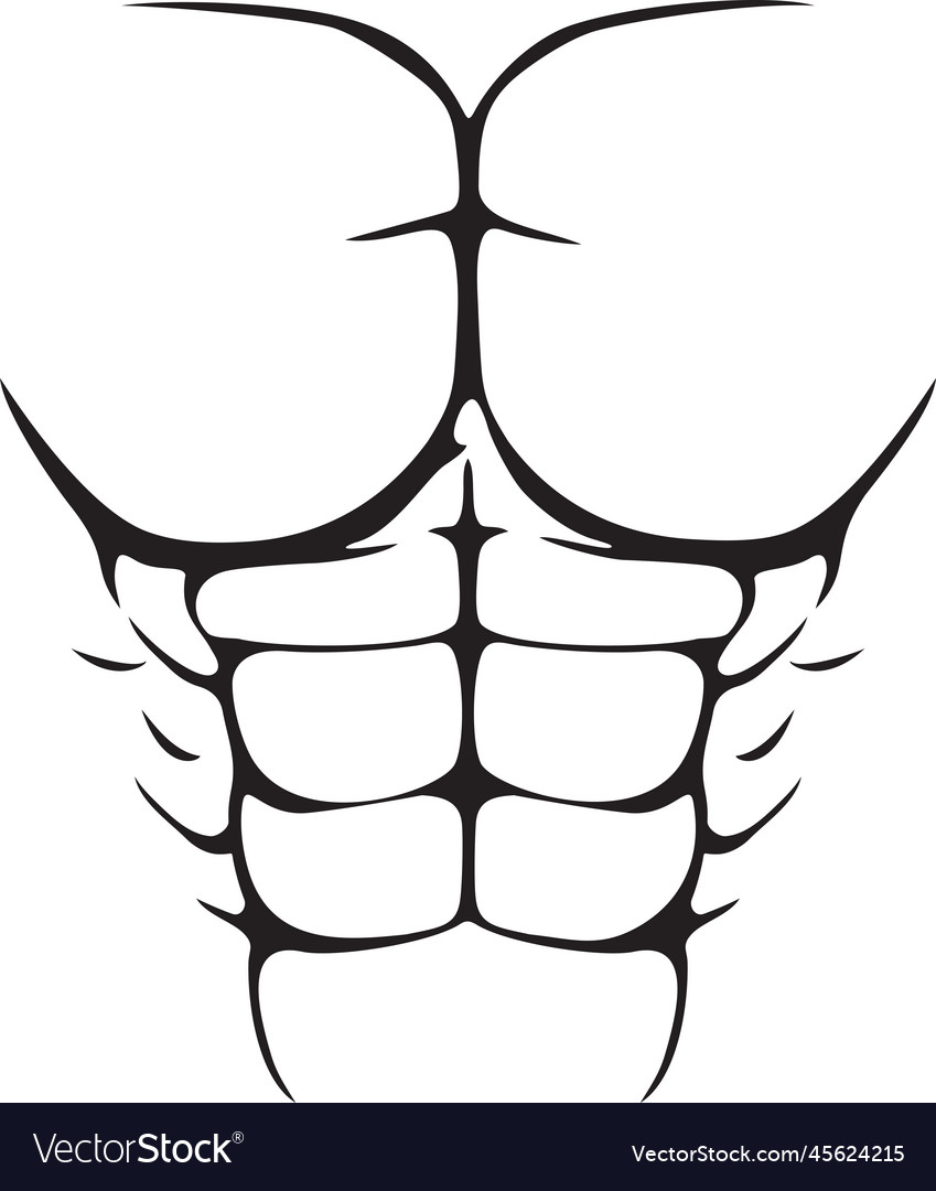 Fake Abs (Six Pack ). Muscular Body. Graphic by TribaliumArt