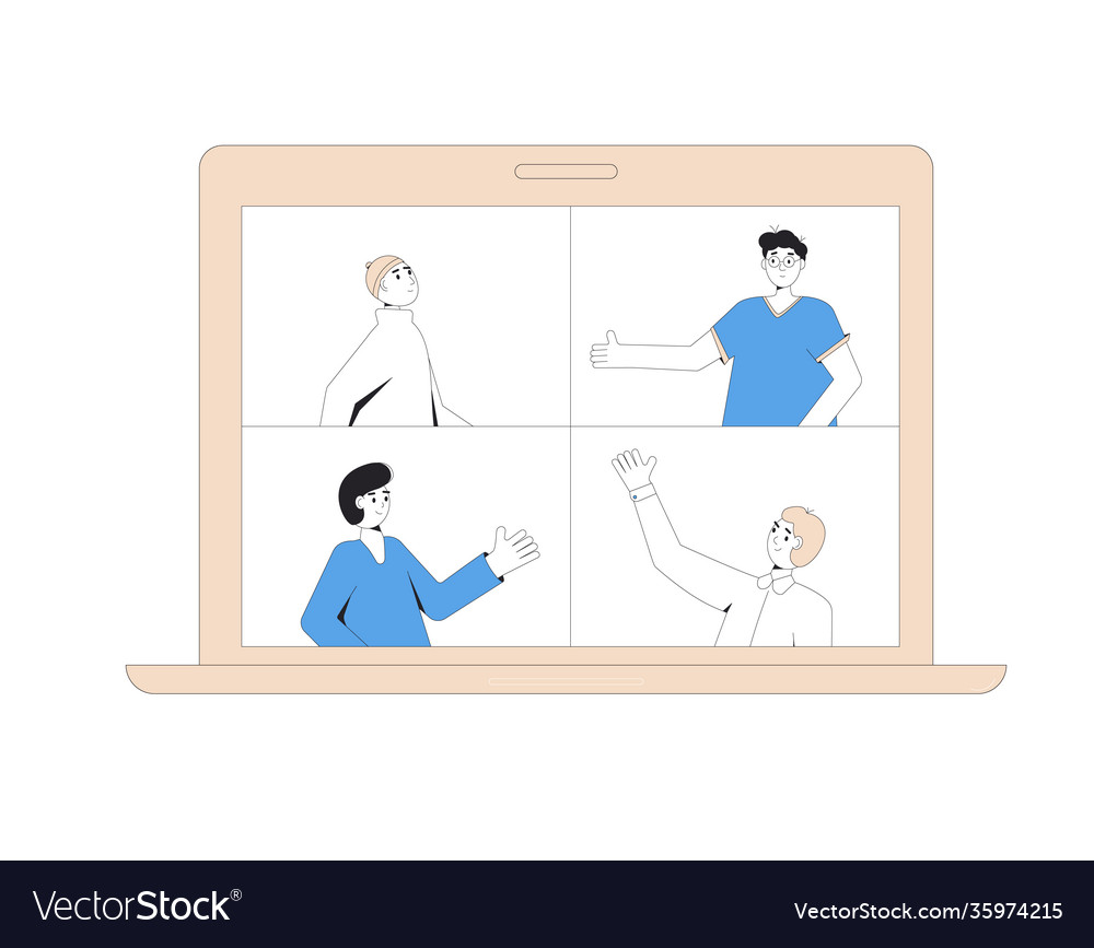 Video call conference online meeting digital Vector Image