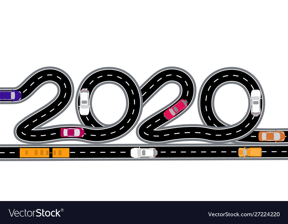 2020 new year the road is stylized