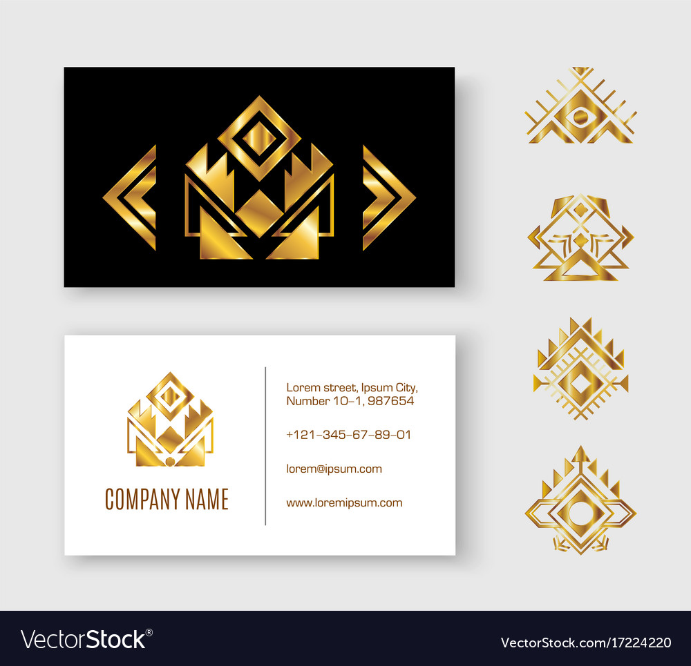 Black white pattern business card ethnic element