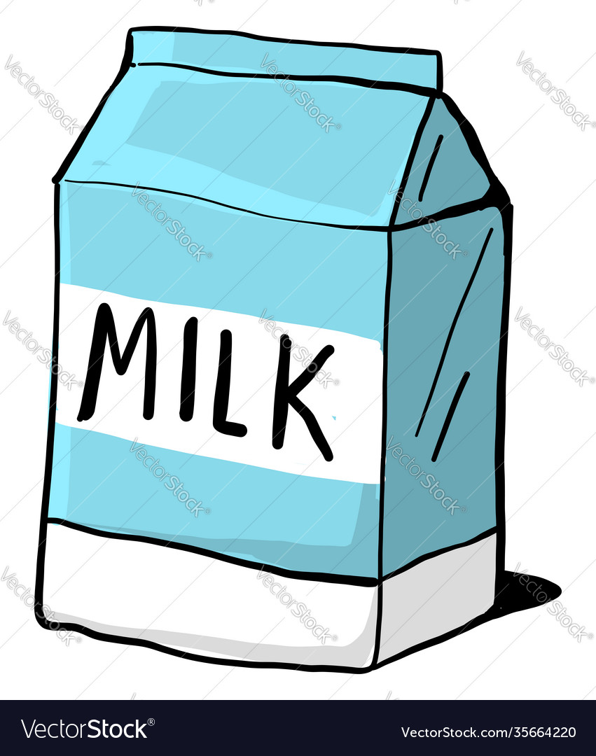 Carton milk on white background Royalty Free Vector Image