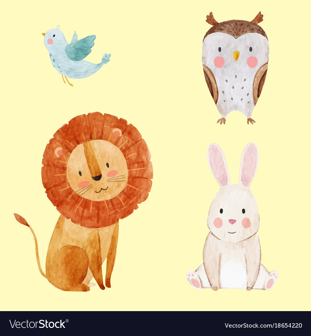 cute watercolor animals