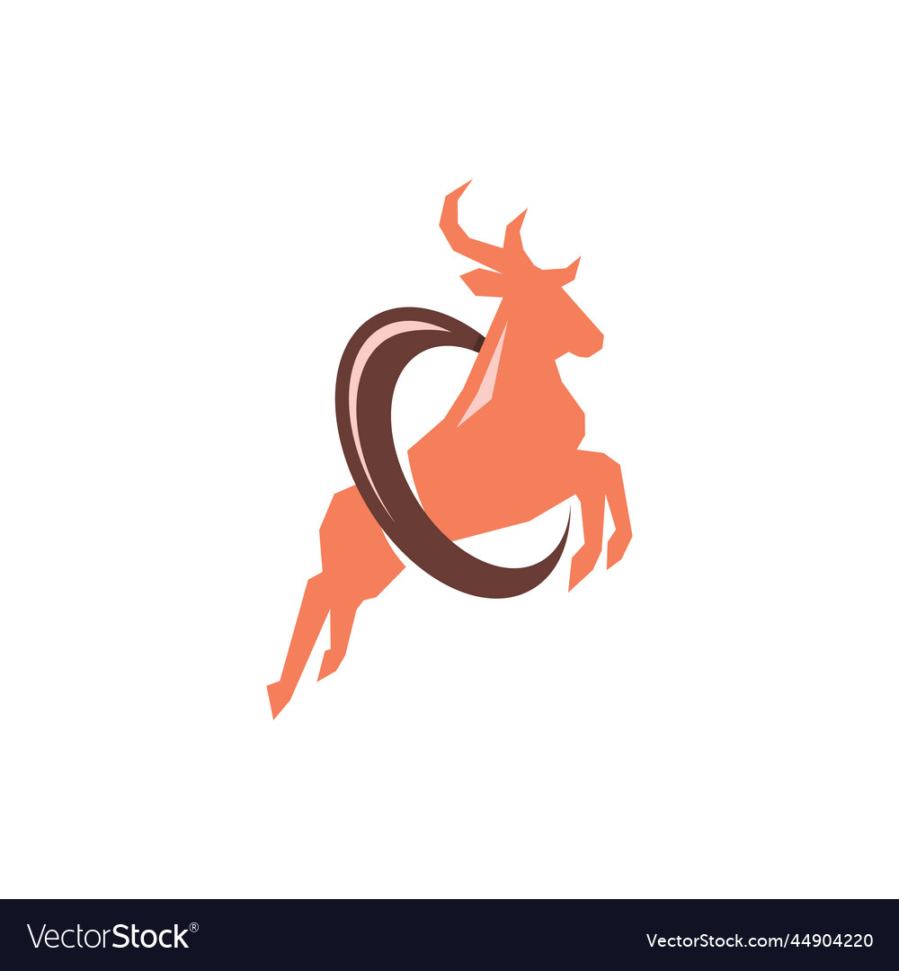 Deer logo with letter o creative design