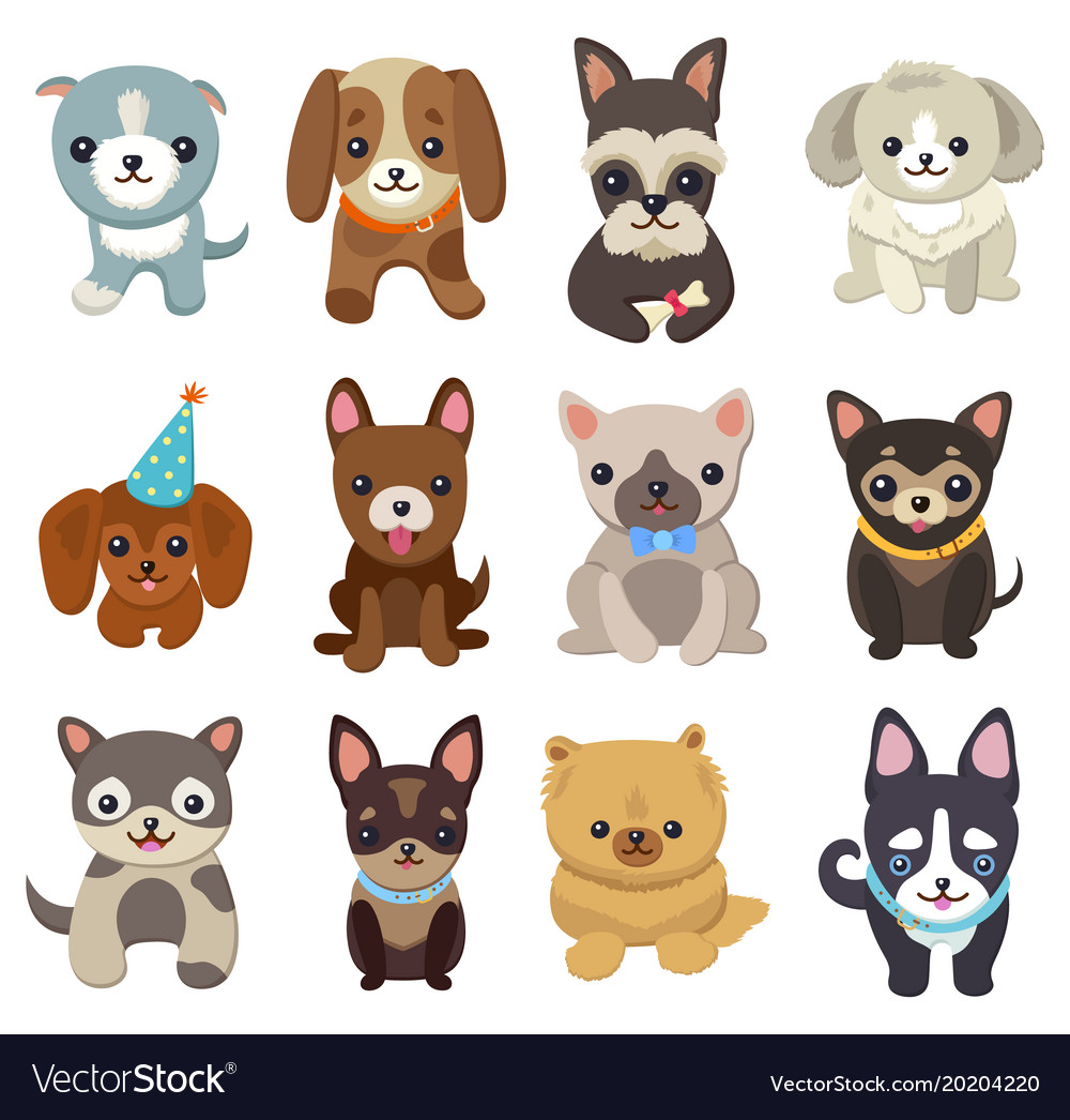 Dogs and puppies set poster