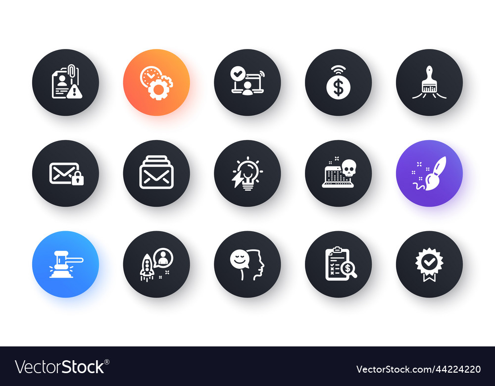 Minimal set of contactless payment accounting Vector Image