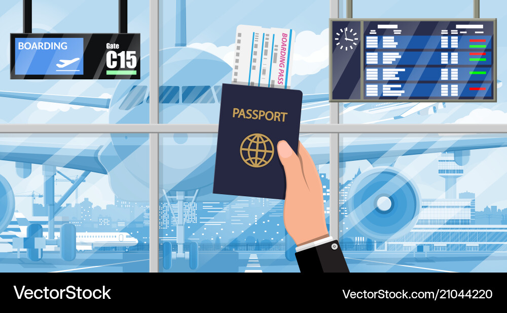 Plane before takeoff Royalty Free Vector Image