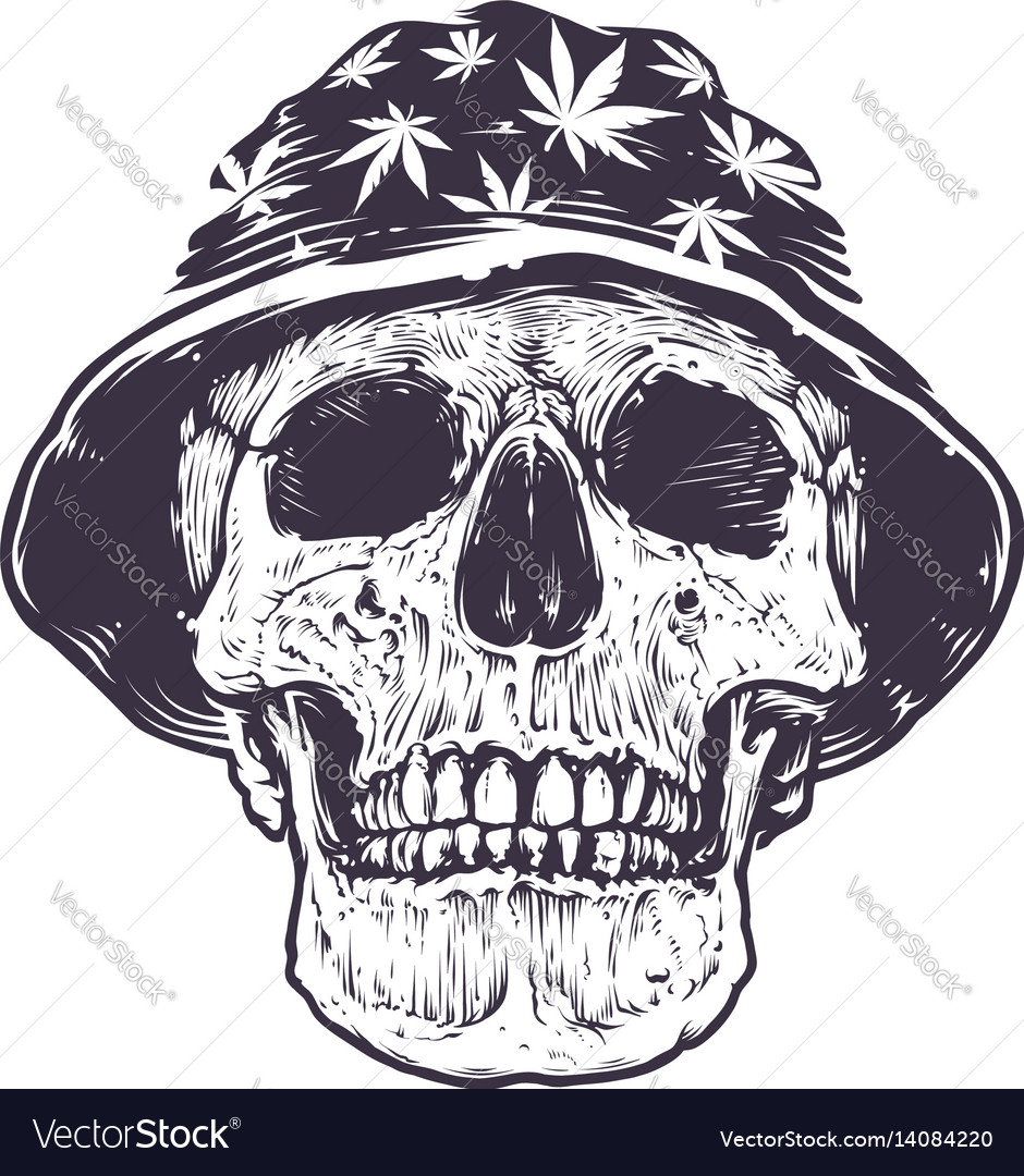 rasta skull in hat