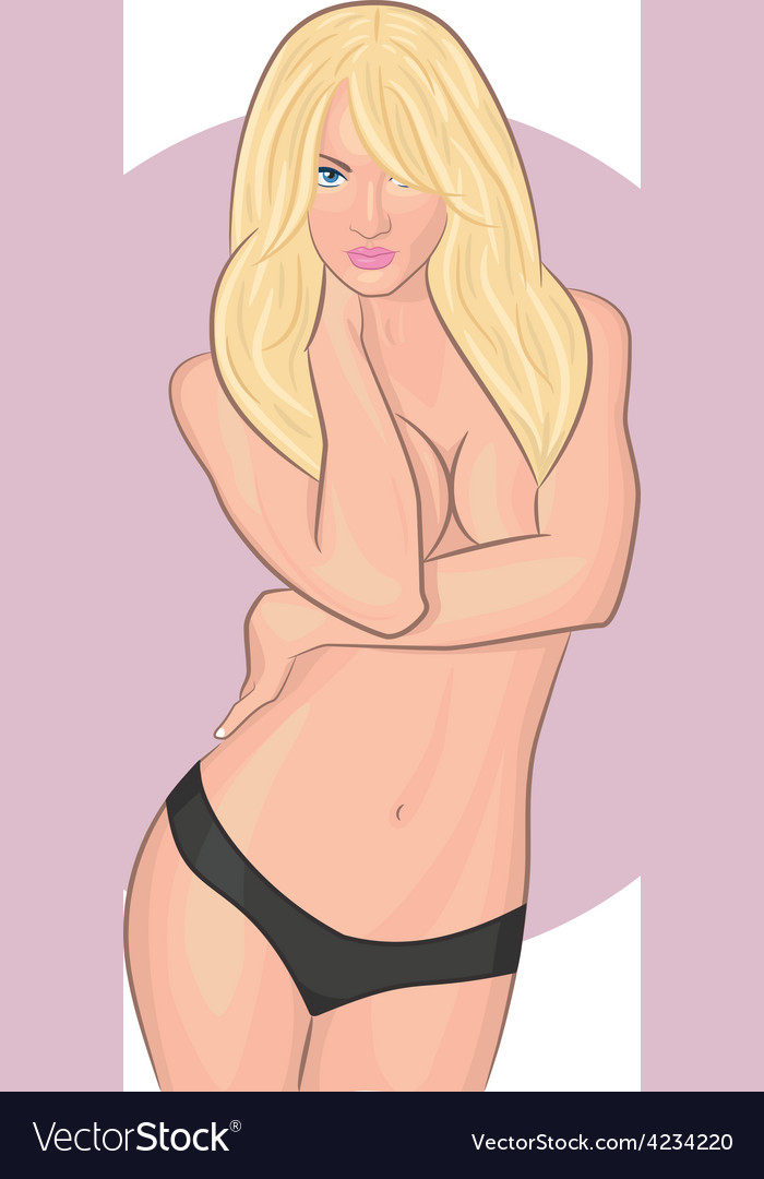 Free Cartoon Naked Girls - Sexy half naked white blond girl posing