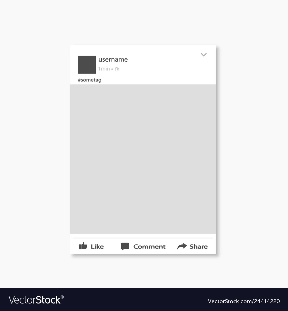 Social network post frame flat design Royalty Free Vector