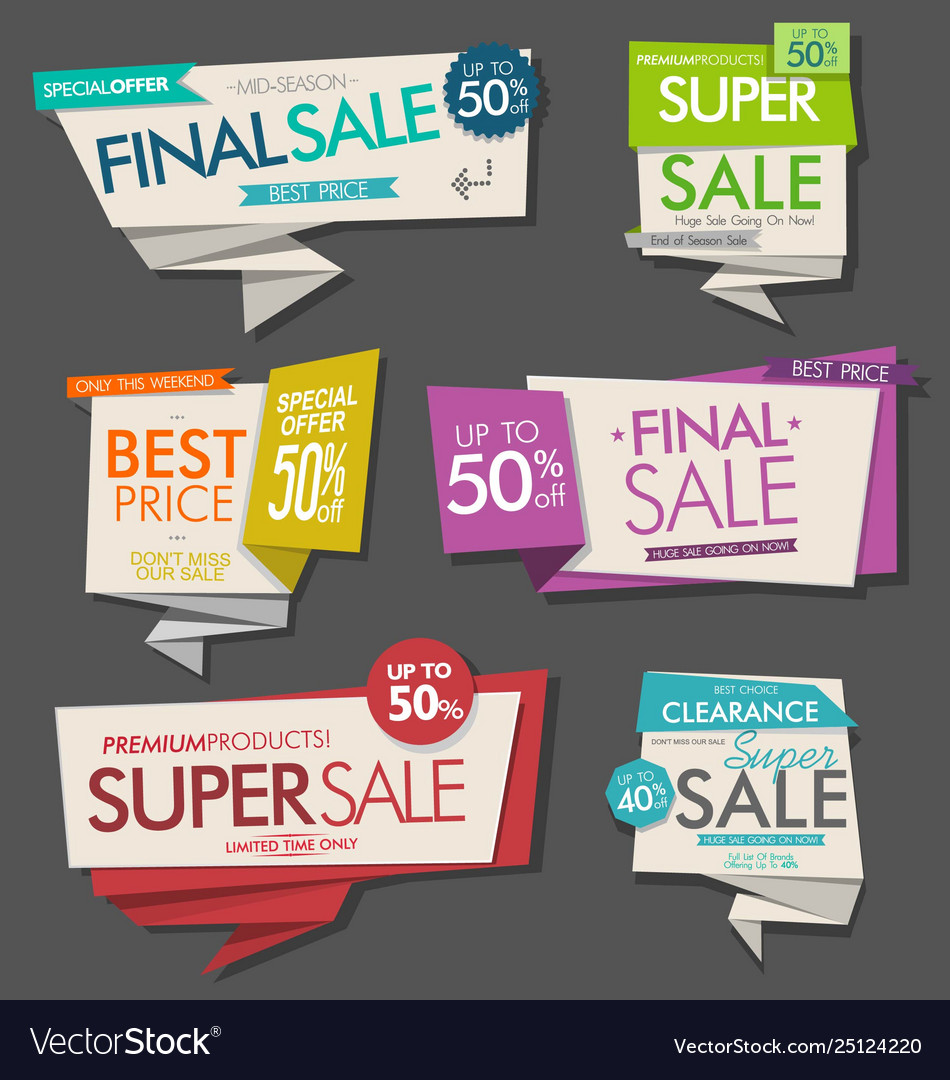 Super sale flyer layout with colorful banners