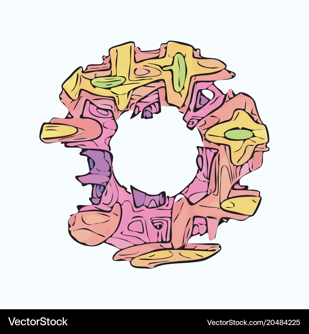 Abstract colorful circle alien style frame Vector Image
