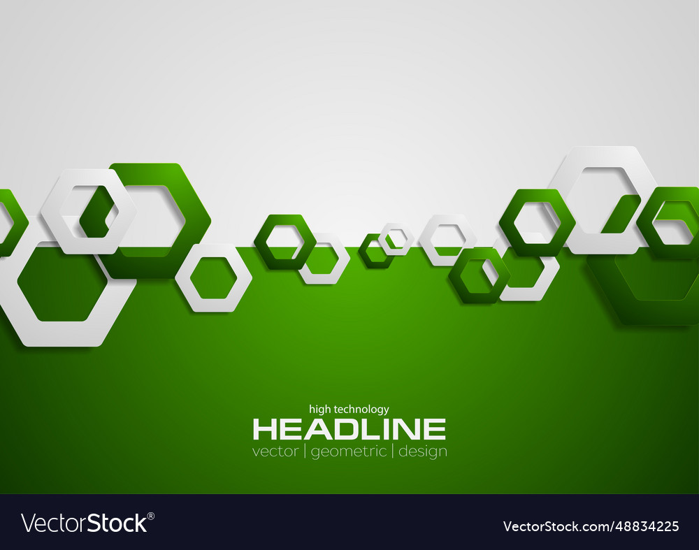 Contrast green and grey tech background Royalty Free Vector