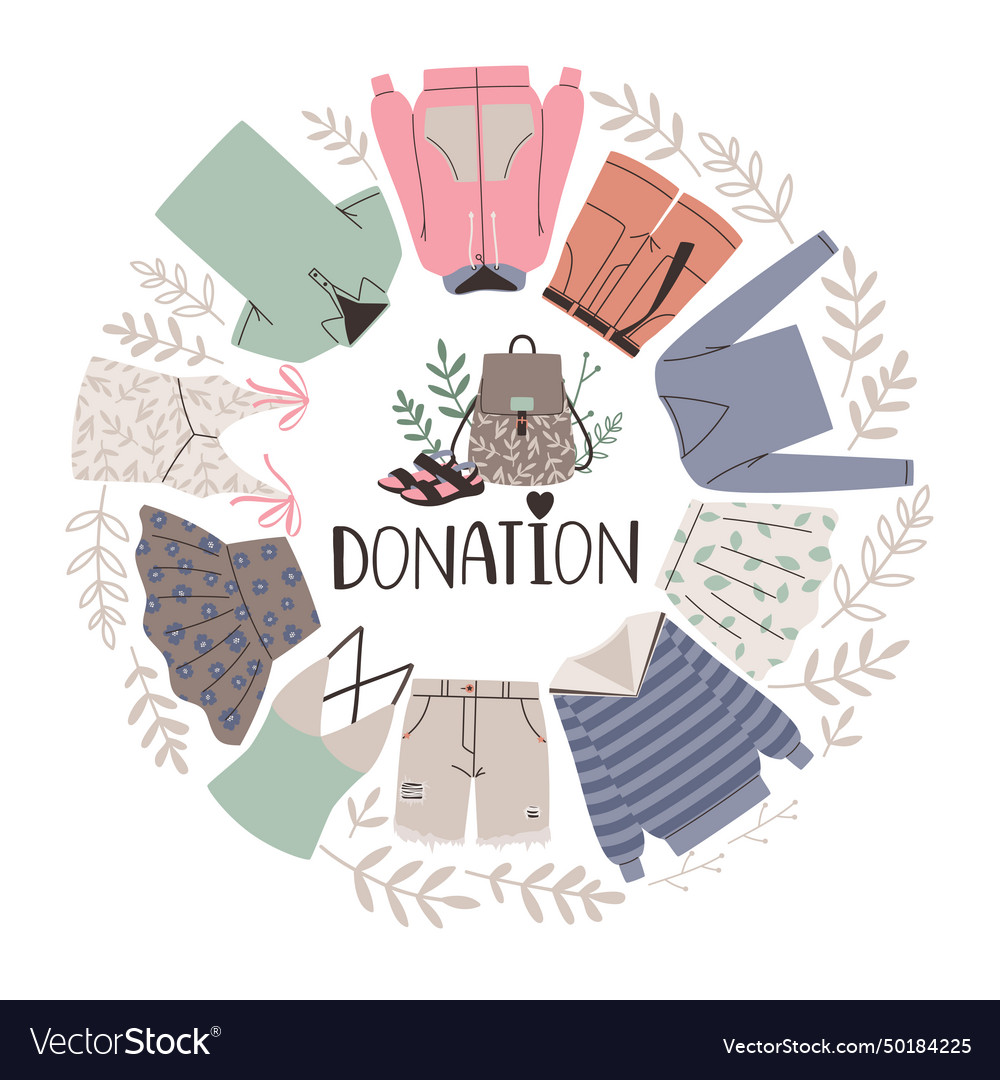 Donating clothes concept Royalty Free Vector Image