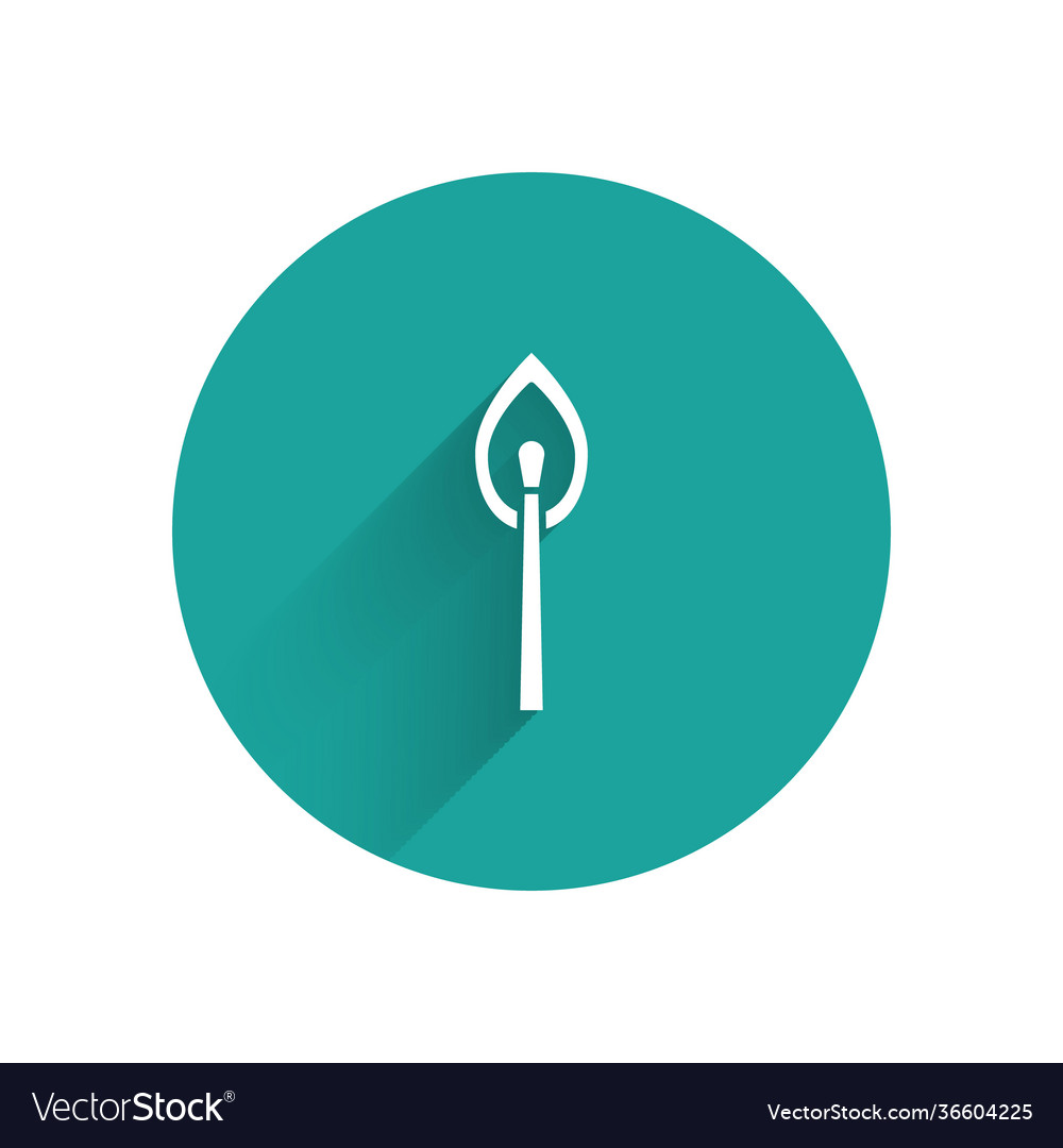 Paper cut burning match with fire icon isolated