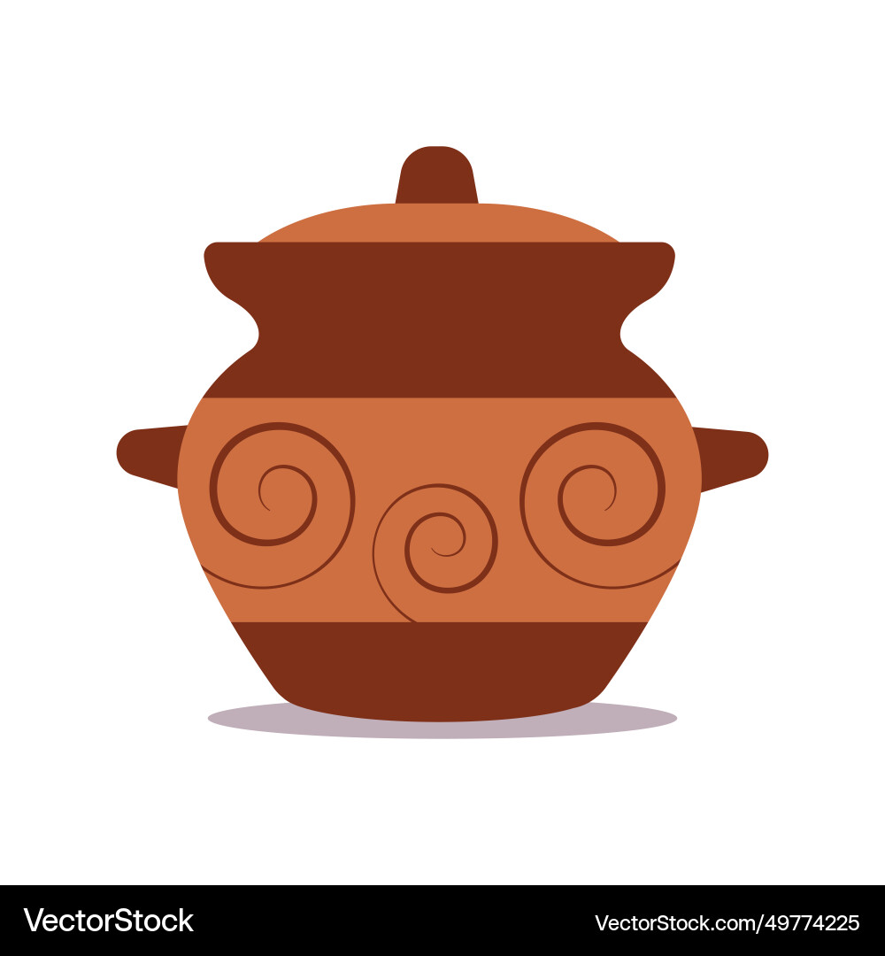 Pot for baking in oven cartoon Royalty Free Vector Image