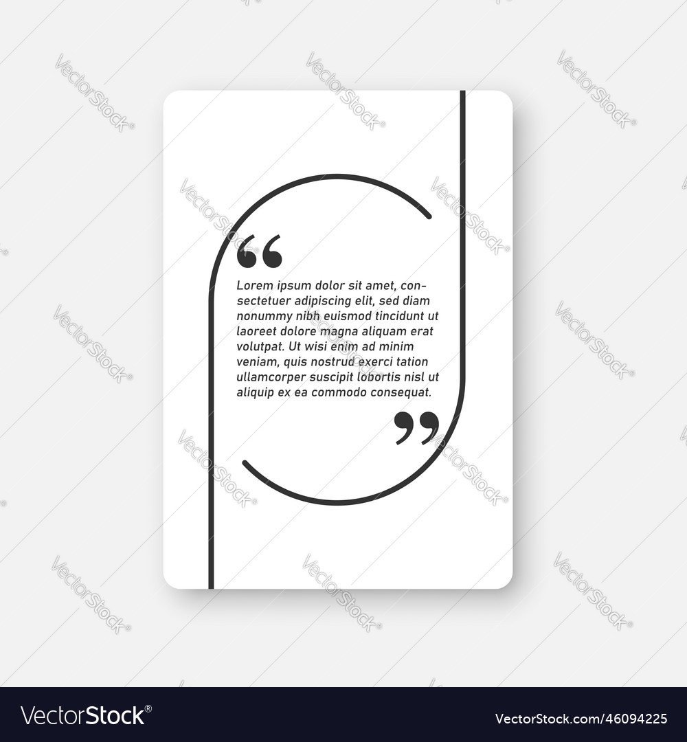 Quote frame blank template icon in flat style Vector Image