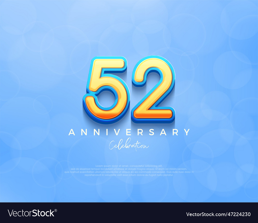 52nd anniversary design premium background Vector Image