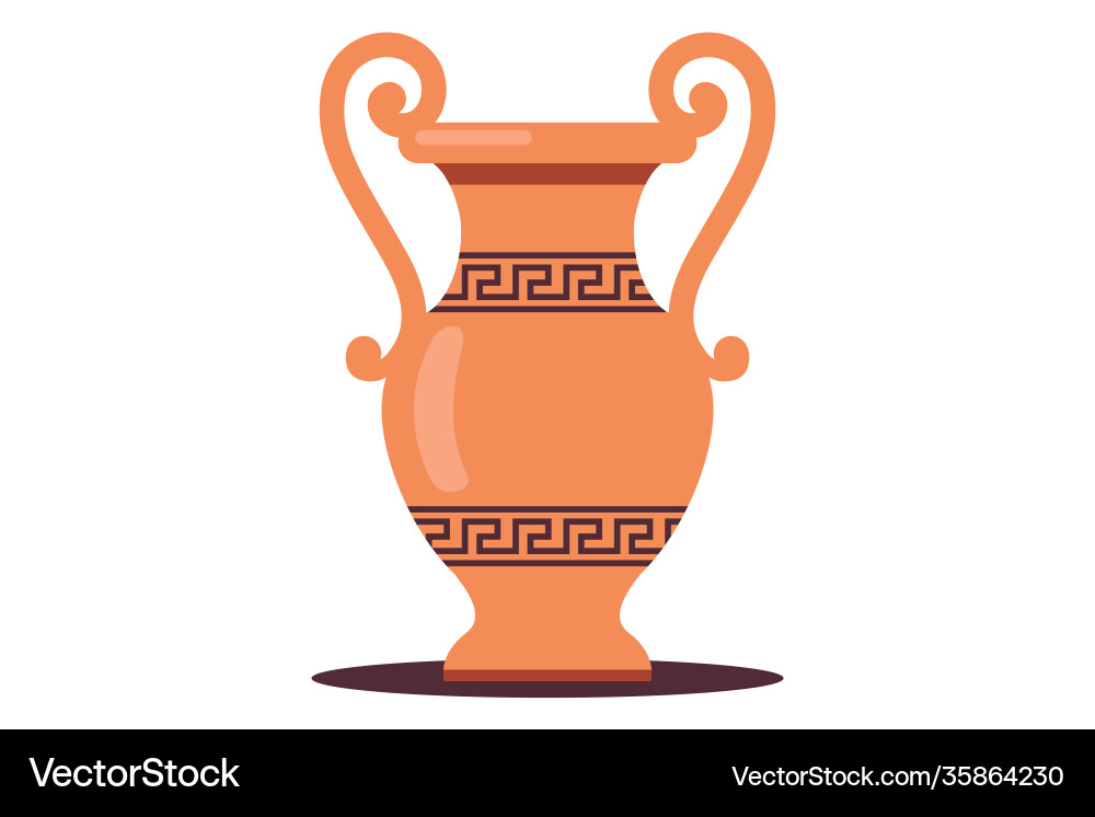 Ancient greek earthen water jug Royalty Free Vector Image