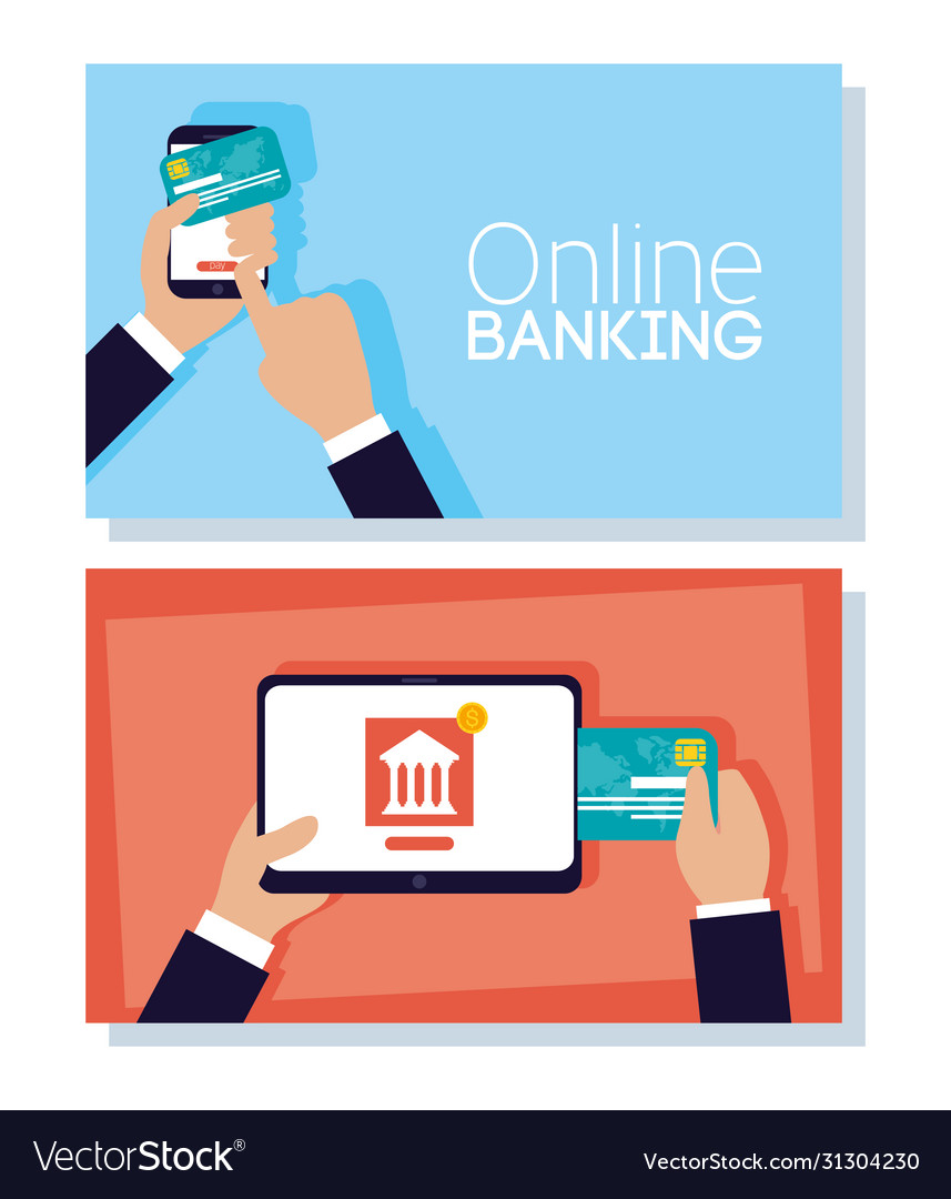 Banking online technology with tablet