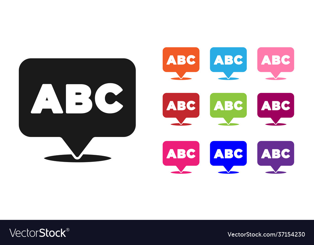 Black alphabet icon isolated on white background