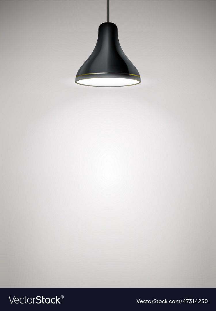 Black ceiling lamp with gold stripe on the side Vector Image