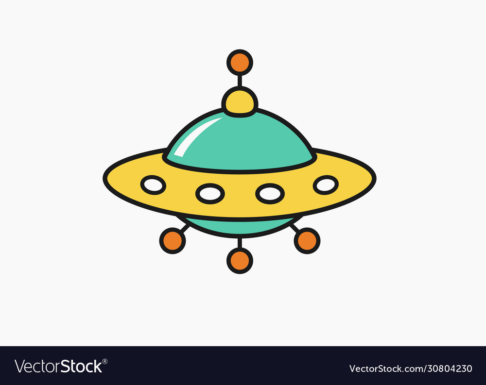 Child drawing ufo icon unknow flying object Vector Image