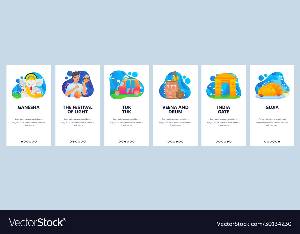 Indian landmarks website and mobile app onboarding vector image Indian landmarks website and mobile app onboarding