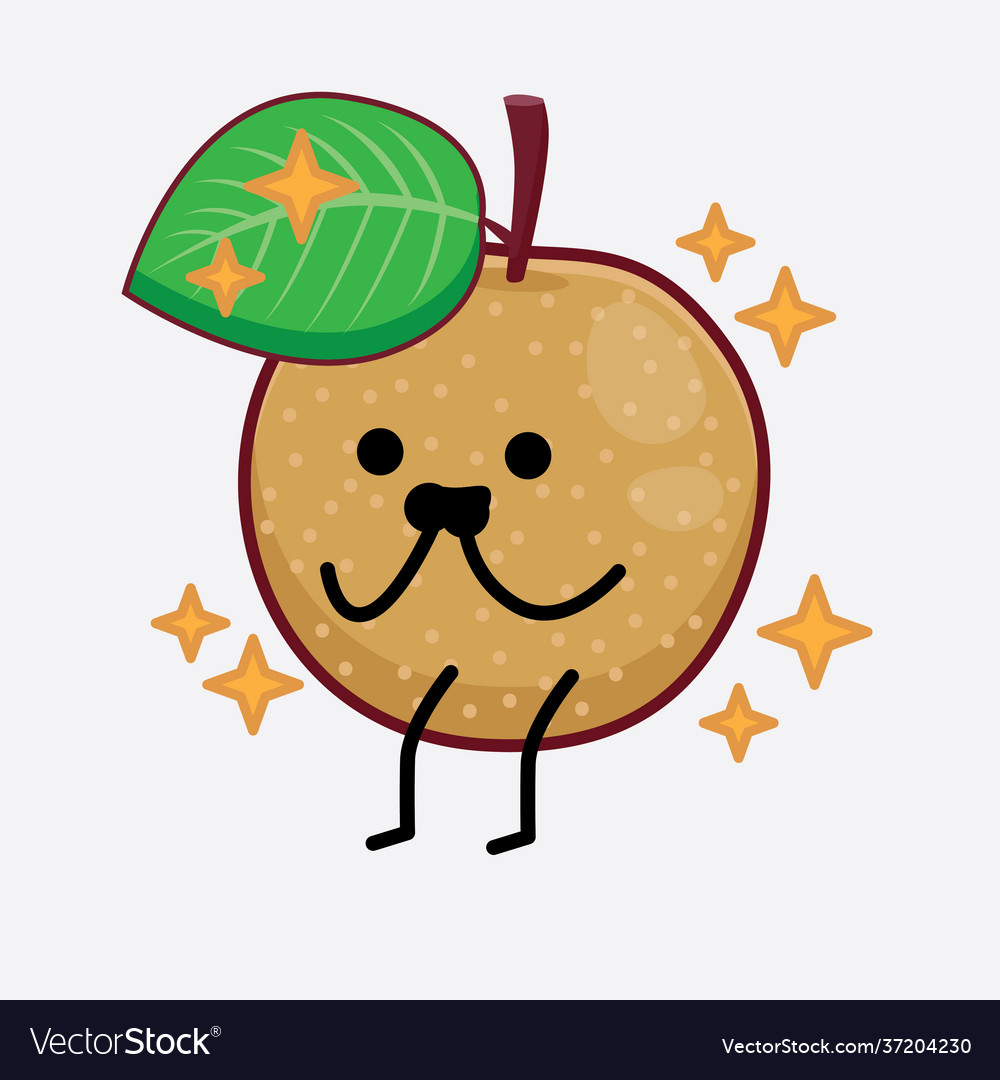 Nashie pear fruit cute character with simple face