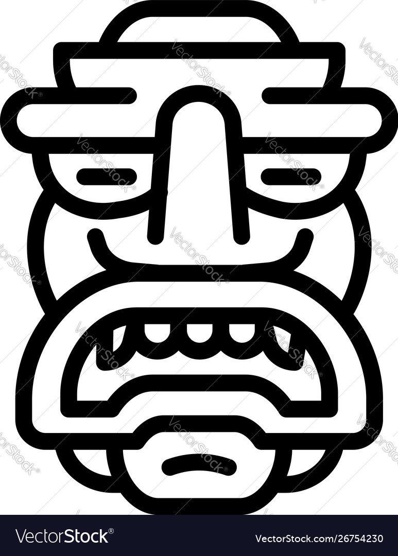 Ornamental idol icon outline style Royalty Free Vector Image