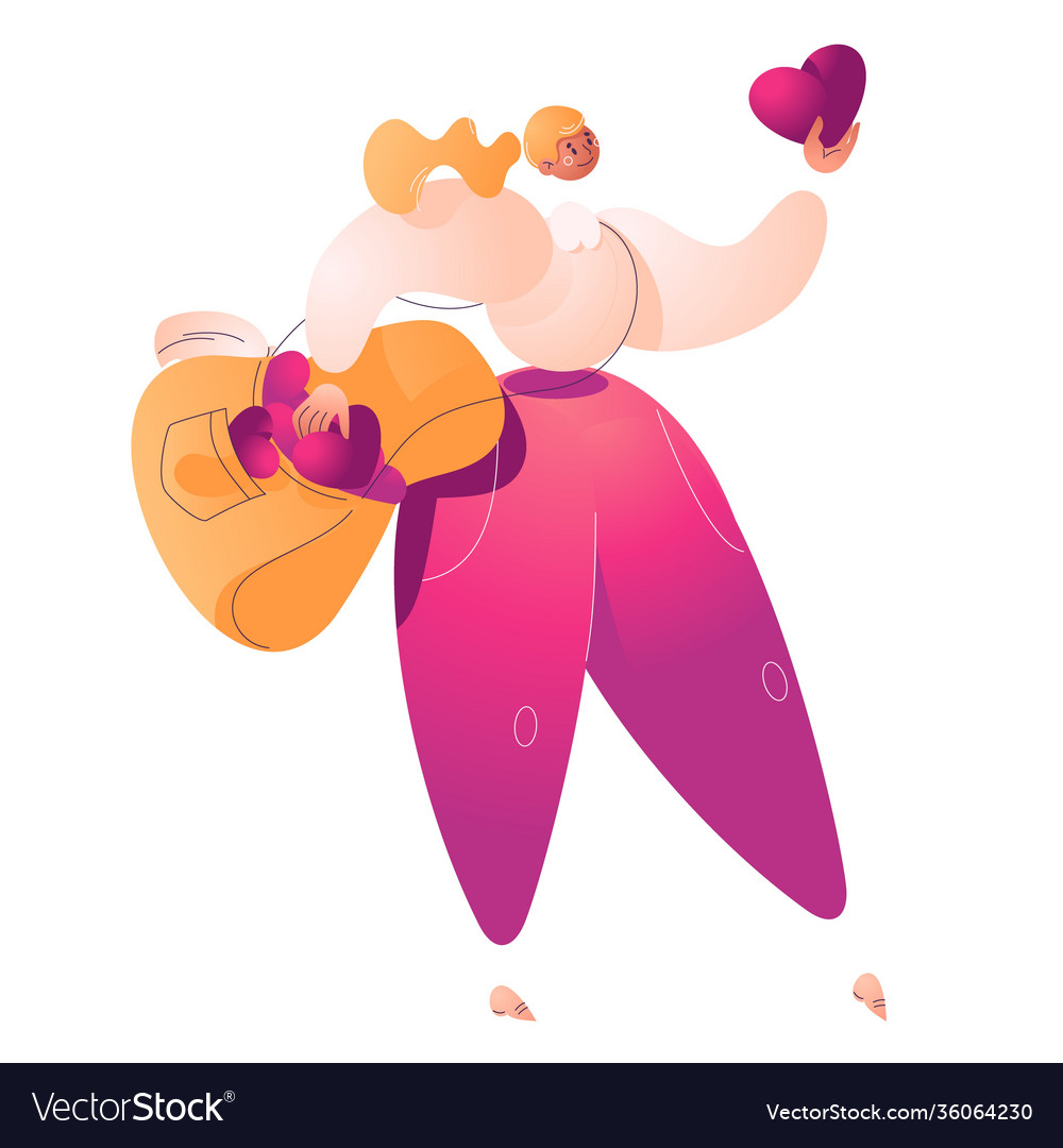 Oversized woman drawn with vibrant gradients