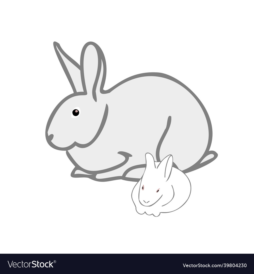 Rabbit with small rabbits Royalty Free Vector Image