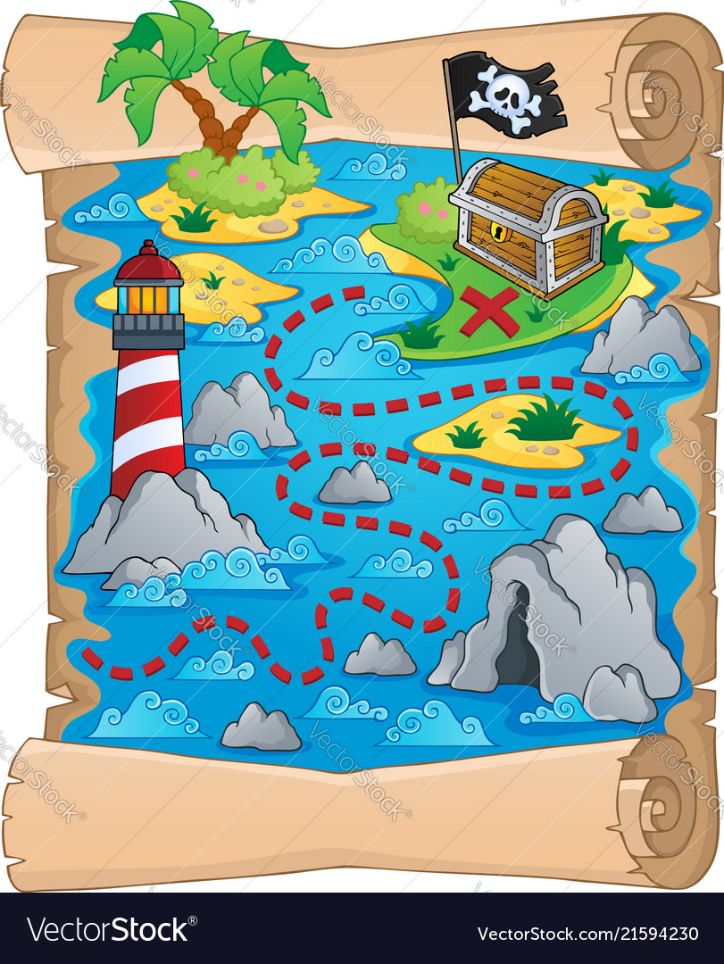 Treasure map theme image 5 Royalty - Treasure Map Theme Image 5 Vector 21594230 