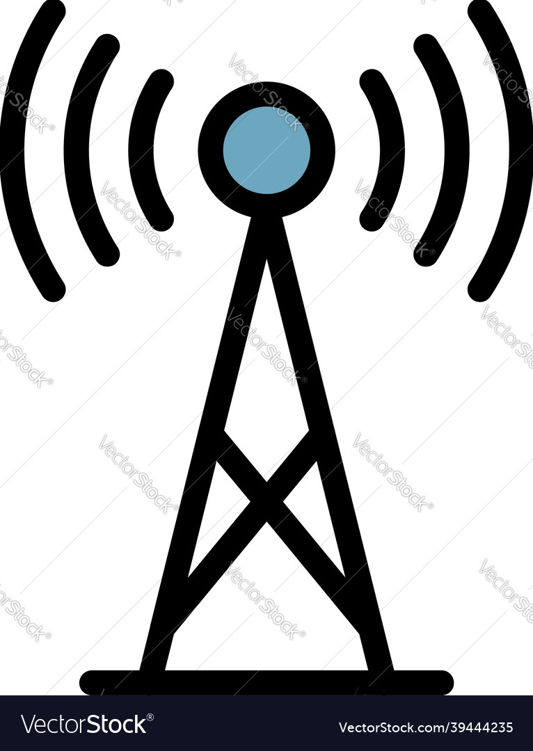 5g antenna icon color outline Royalty Free Vector Image