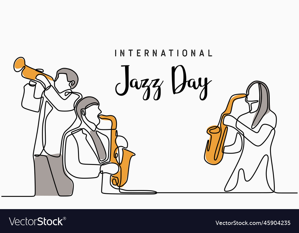 Kontinuierliche eine Linie die internationalen Jazz zieht