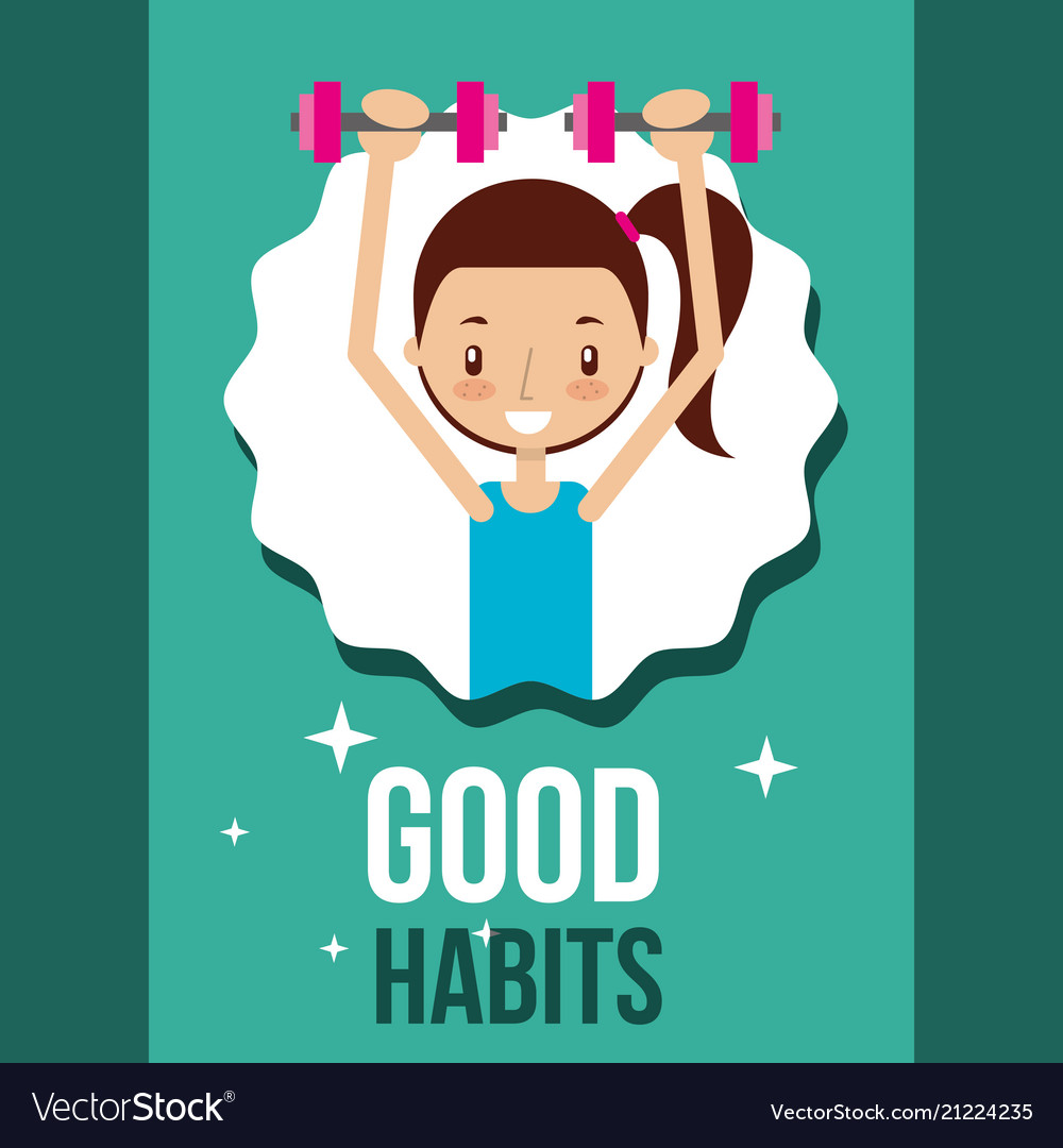 Cute girl activity lifestyle good habits Vector Image