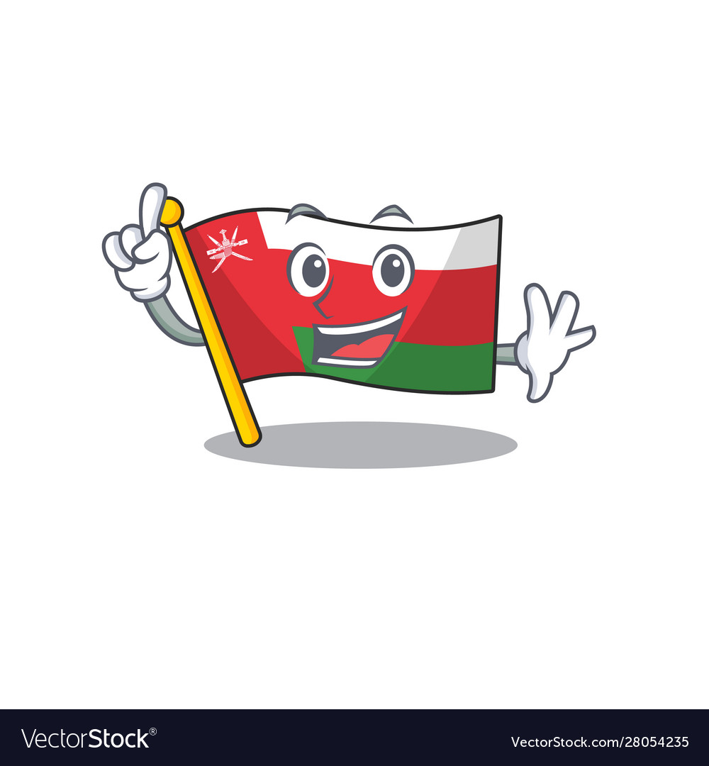 Mascot flag oman with in finger character