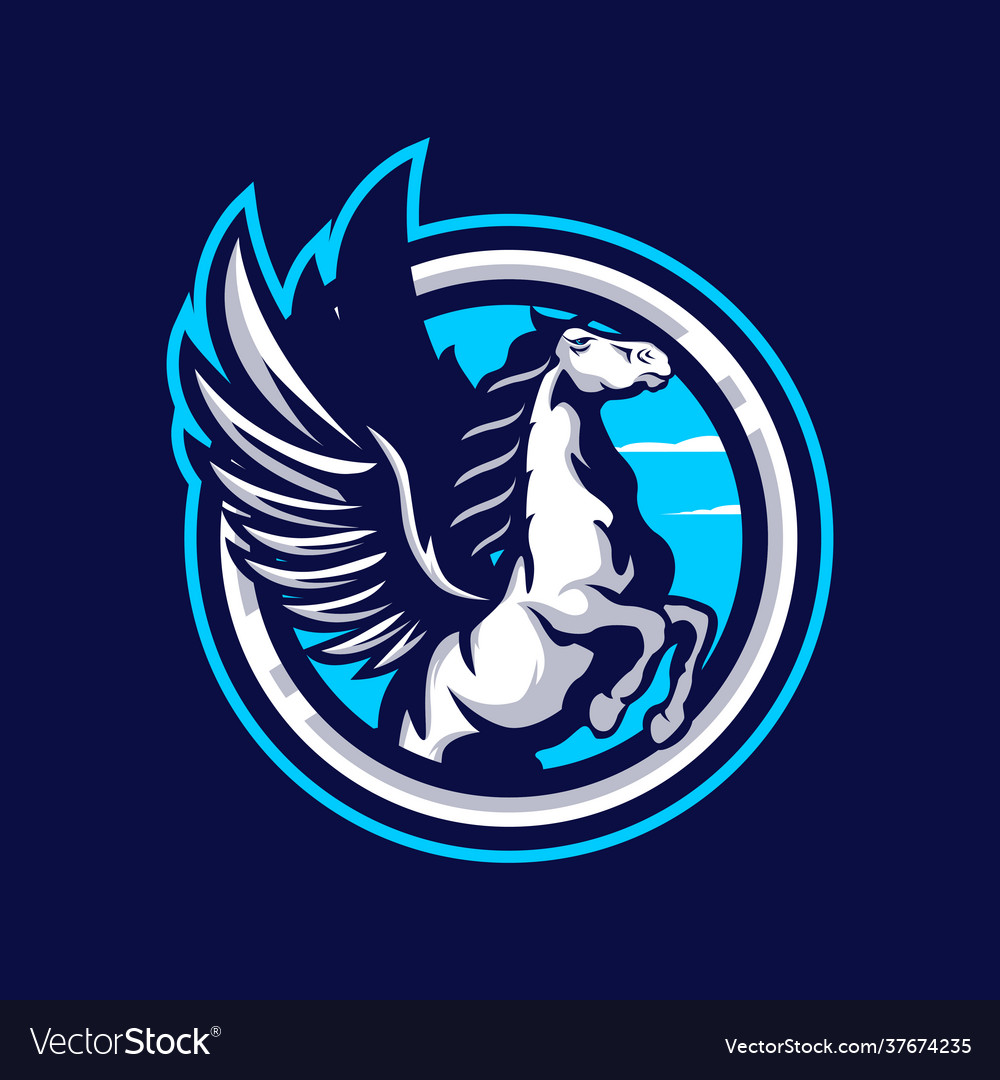 Pegasus mascot logo Royalty Free Vector Image - VectorStock