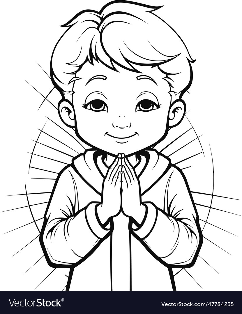 Praying kid Royalty Free Vector Image - VectorStock