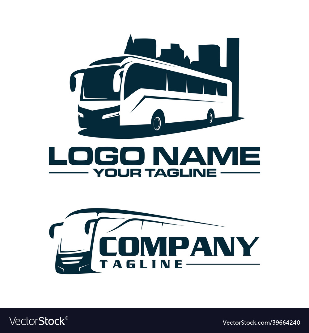 Bus and city logo template Royalty Free Vector Image