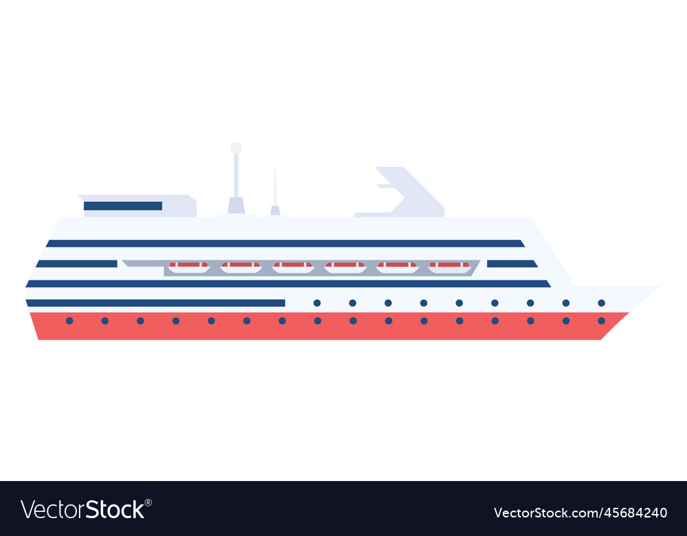 Cruise ship icon flat color passeenger transport Vector Image