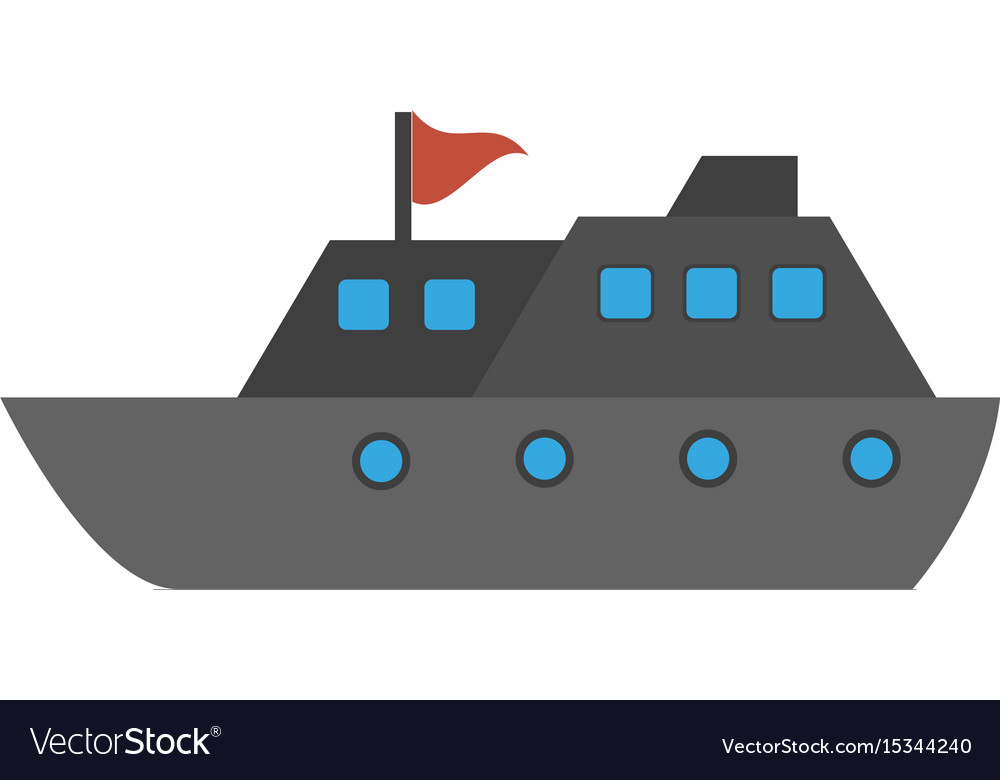 Cruise ship with flag icon image