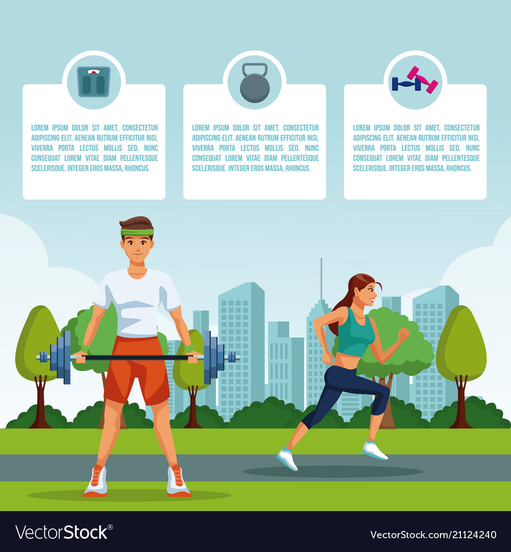 Fitness people infographic Royalty Free Vector Image