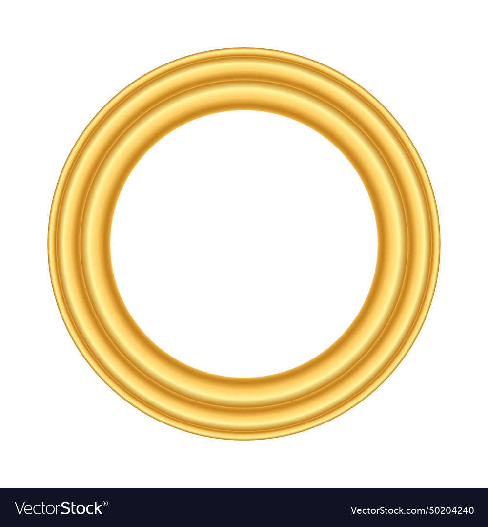 Gold thin round frame golden luxury circle logo Vector Image