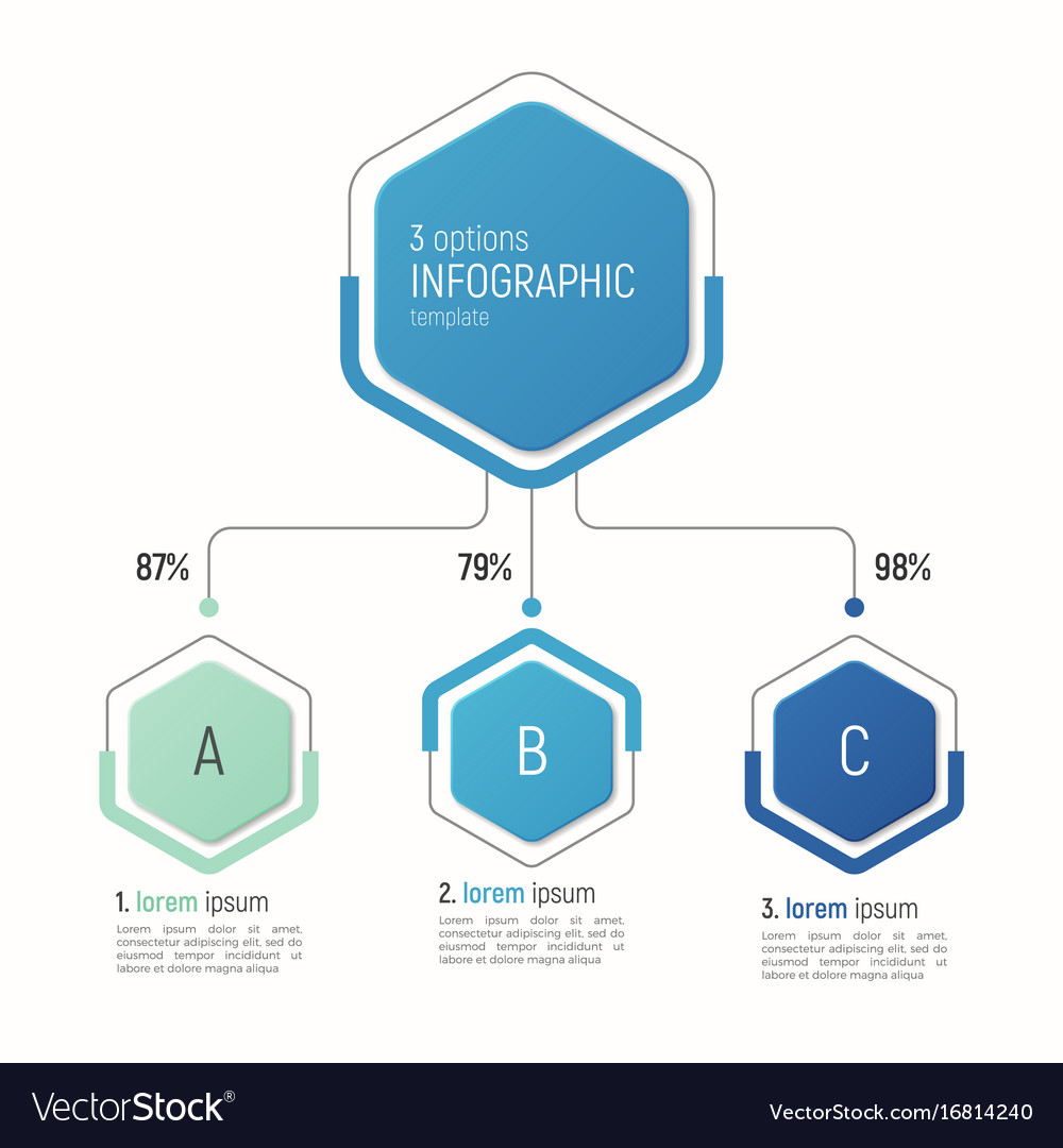Infographic template for data visualization 3 Vector Image