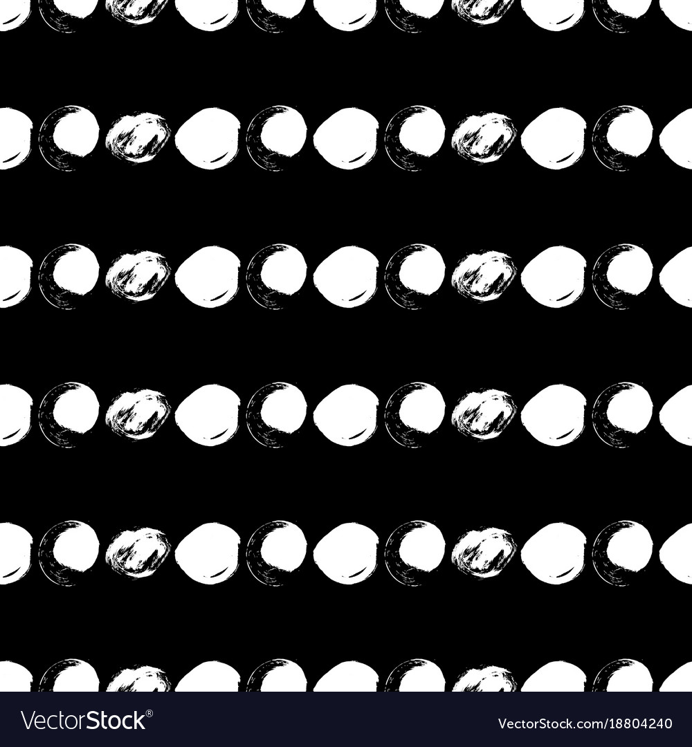 Seamless black and white pattern with circles