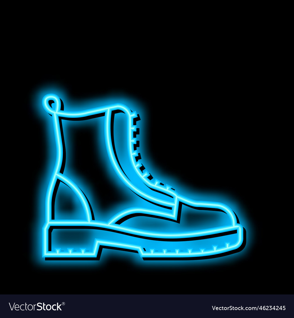 Boot foot clothes neon glow icon Royalty Free Vector Image