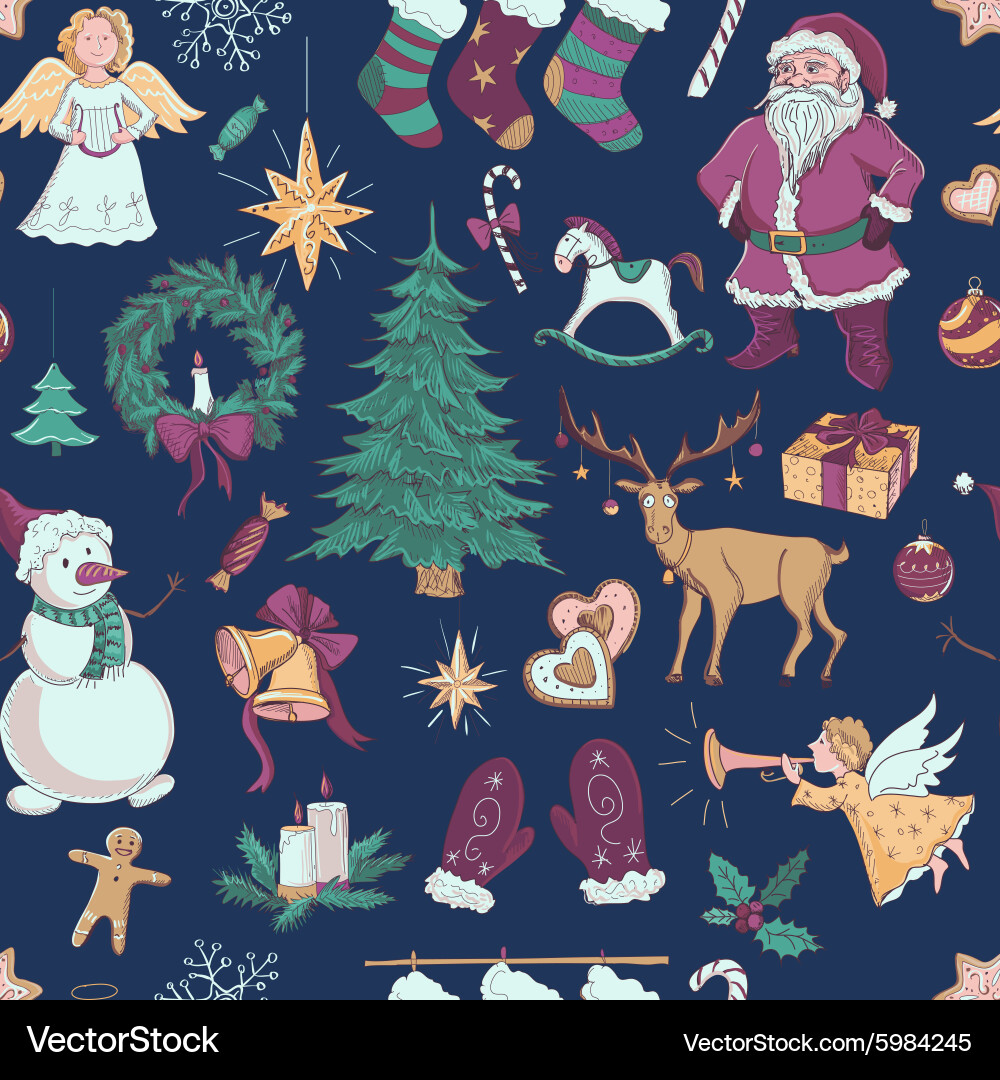 Christmas seamless pattern Royalty Free Vector Image
