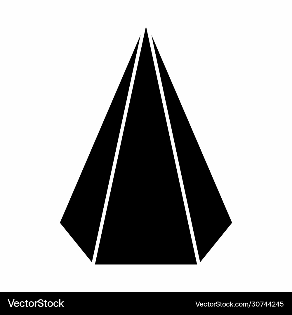 Hexagonal pyramid icon Royalty Free Vector Image