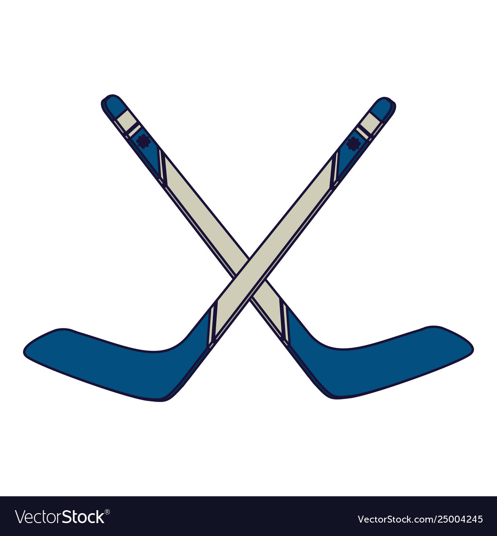 Hocket sticks crossed Royalty Free Vector Image