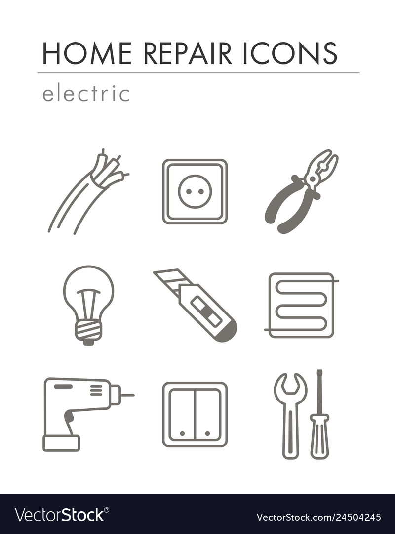 Home Reparatur elektrische Icons